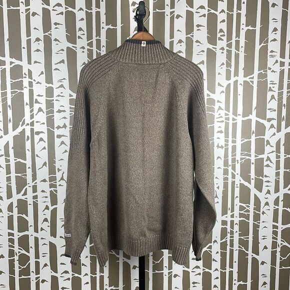 Columbia Men’s Cocoa Brown Zip Mock Neck Sweater XL - Picture 4 of 8
